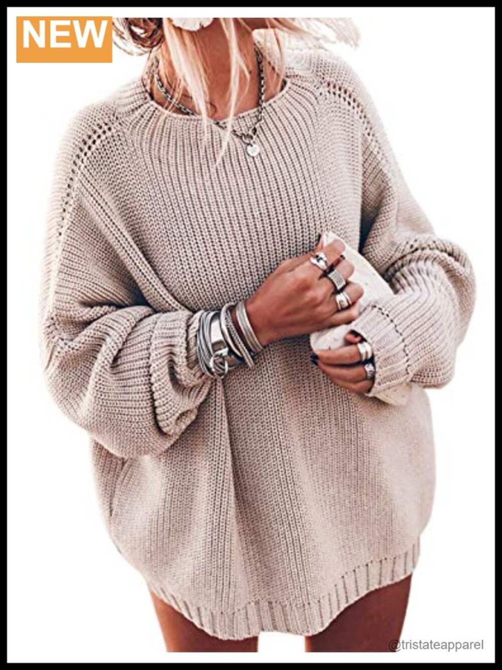 Women's Oversized Chunky Knit Sweater - Batwing Sleeve Mock Neck Pullover (78%